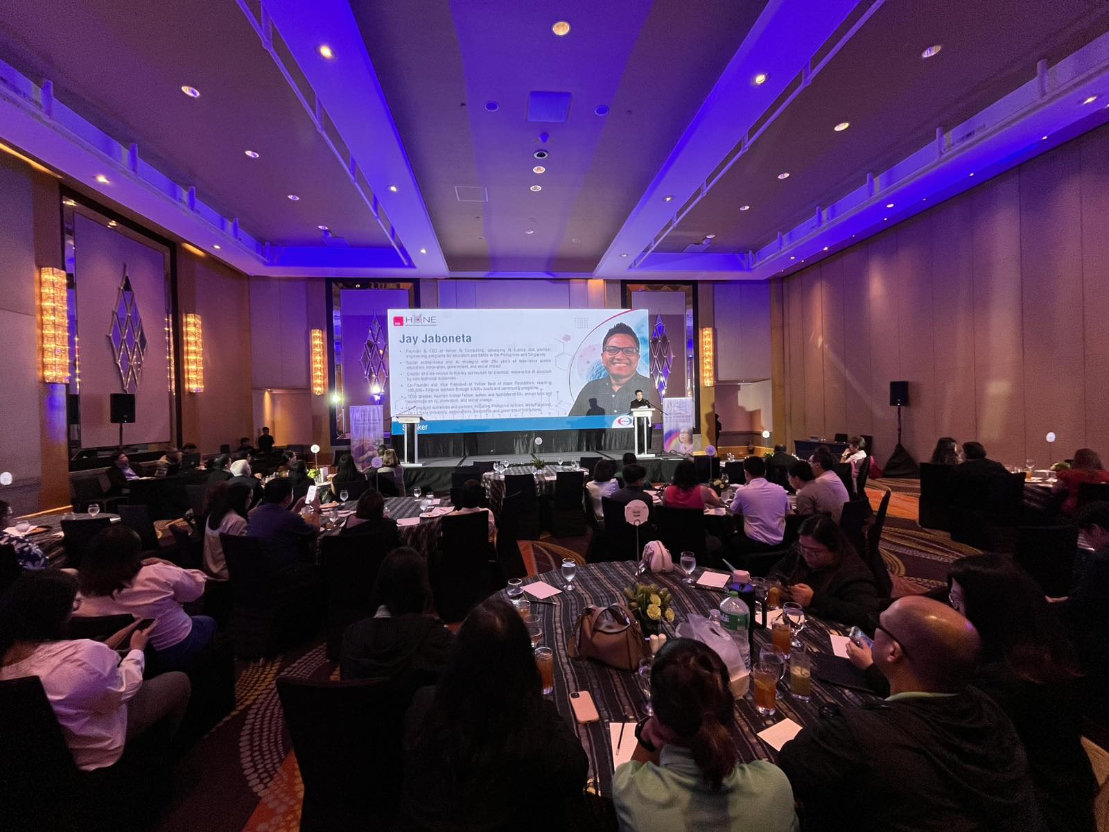Medical oncologists seated at the HI-Eisai HONE Summit for the Kenzo AI keynote in Fairmont Makati