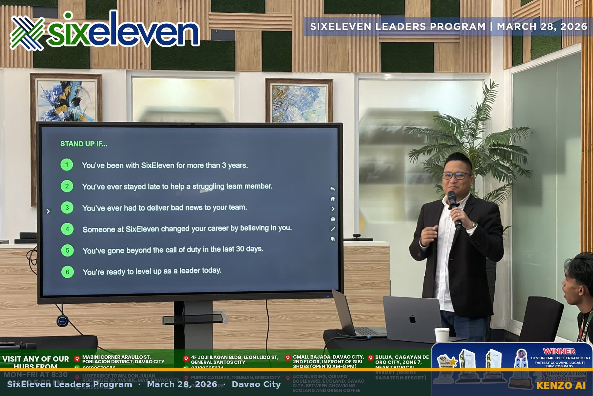 Group photo with Jay Jaboneta and the full SixEleven Leaders cohort, Davao City